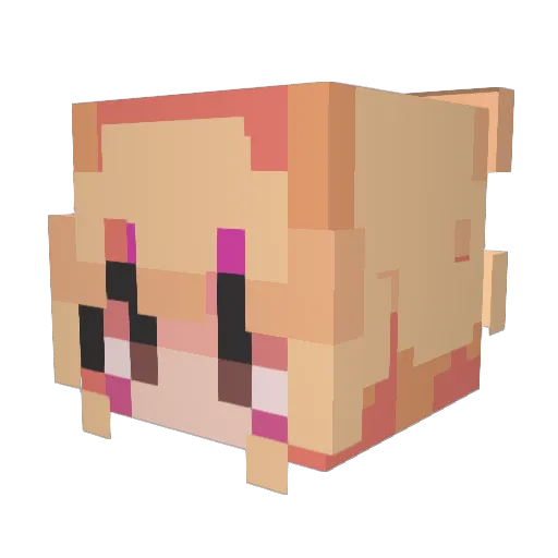 Mooniiez Minecraft avatar head, 3D render
