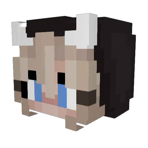 Moonileinchen Minecraft avatar head, 3D render