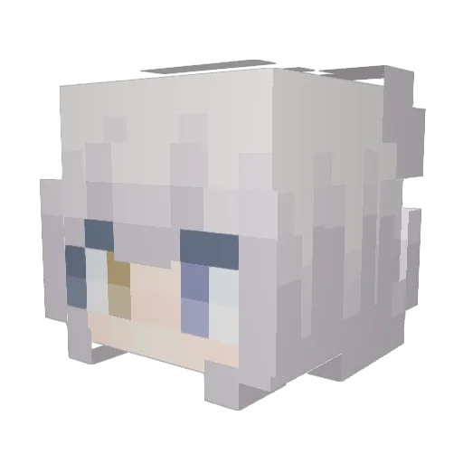 Moonlingsan Minecraft avatar head, 3D render