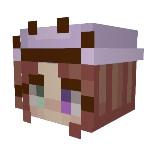 MoonlitMaddie Minecraft avatar head, 3D render