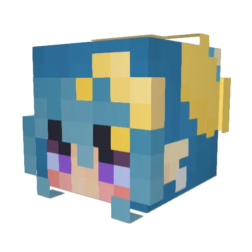 Moonlitewitch Minecraft avatar head, 3D render