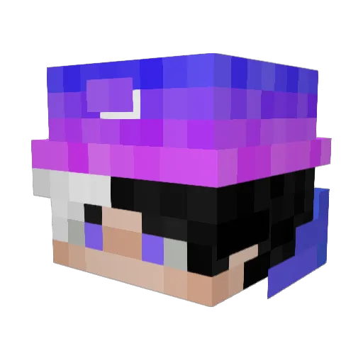 Moonqray Minecraft avatar head, 3D render