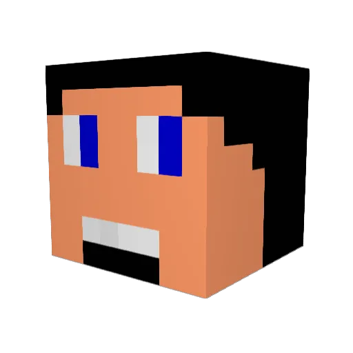 Moonrim Minecraft avatar head, 3D render