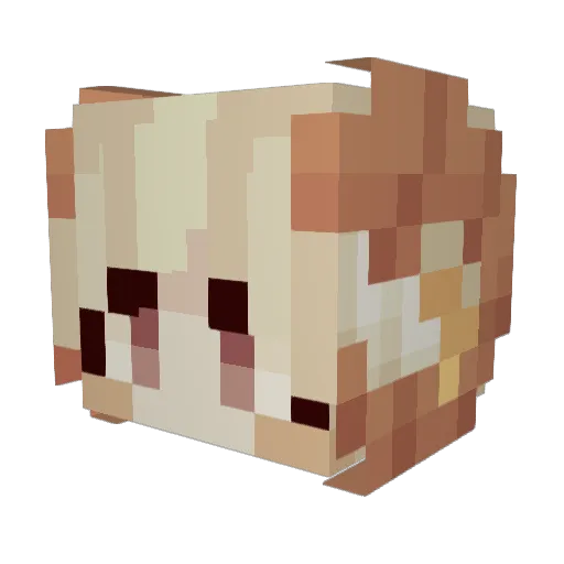Moonriu Minecraft avatar head, 3D render