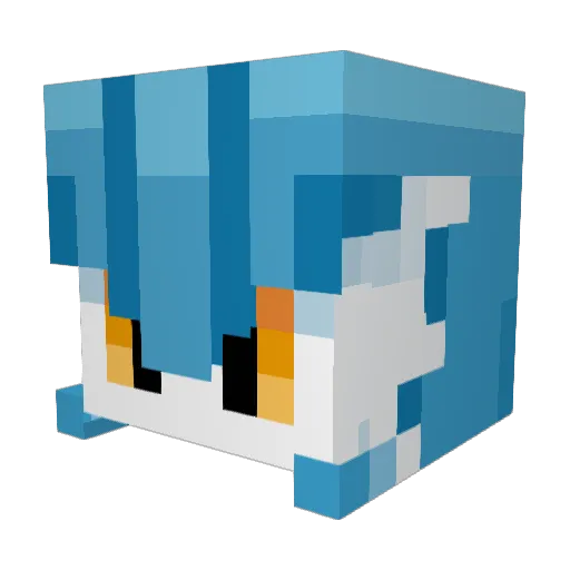 Moonsome Minecraft avatar head, 3D render