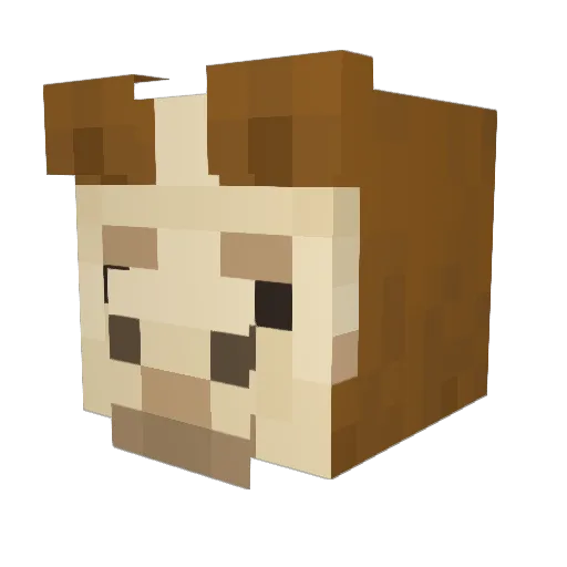 MoonstruckLlama Minecraft avatar head, 3D render