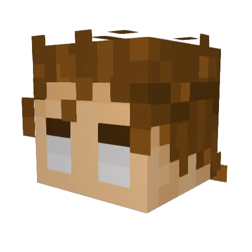 Moony1x Minecraft avatar head, 3D render