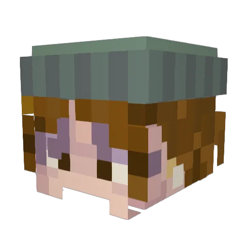 Moonykai Minecraft avatar head, 3D render