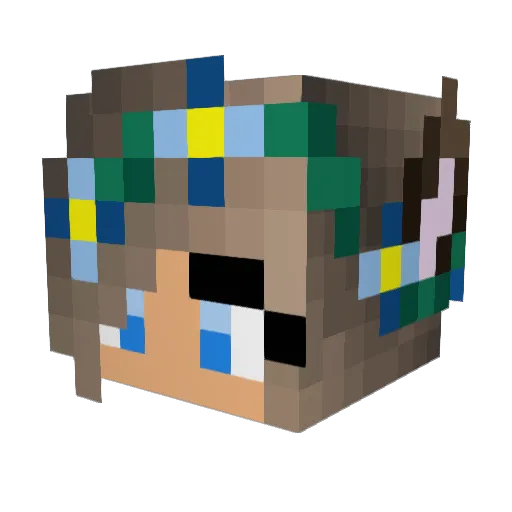 Moonyshadowy Minecraft avatar head, 3D render