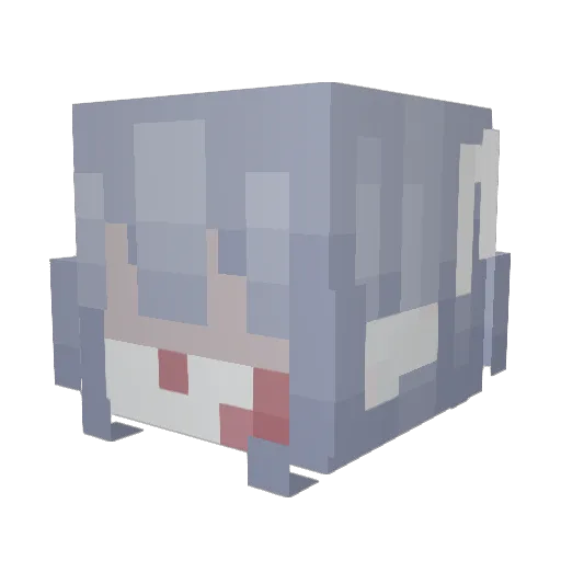 Moonzella Minecraft avatar head, 3D render