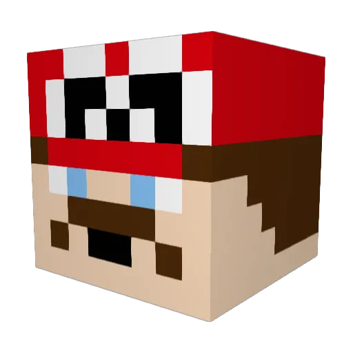 Moooph Minecraft avatar head, 3D render