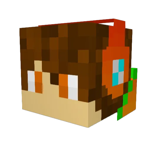 Mooosenn Minecraft avatar head, 3D render