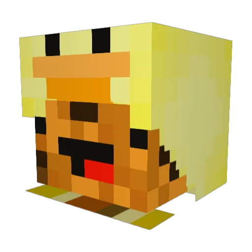 Moopeez Minecraft avatar head, 3D render