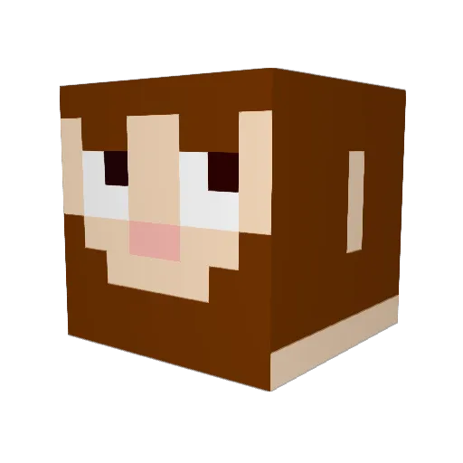 Moopington Minecraft avatar head, 3D render