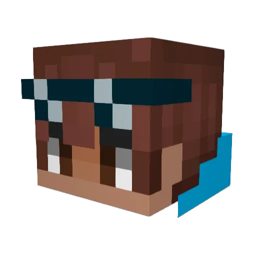 Moopisegg Minecraft avatar head, 3D render