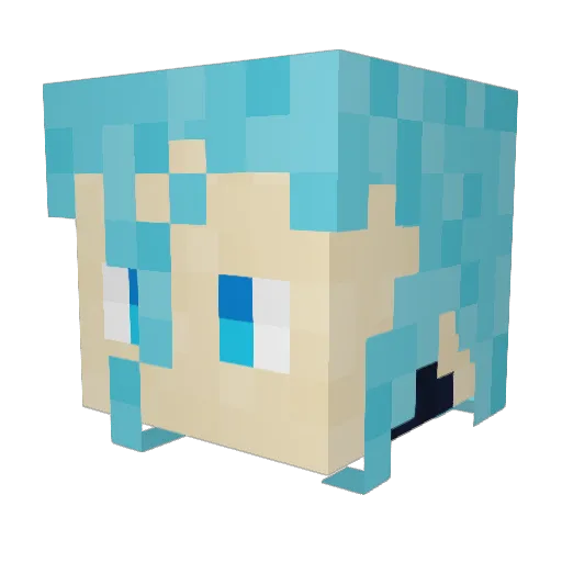 Moorah Minecraft avatar head, 3D render