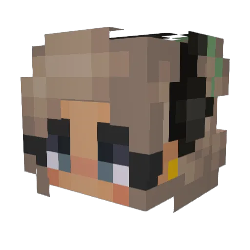 Moorissae Minecraft avatar head, 3D render