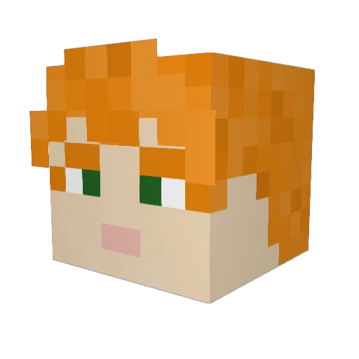 MoosCutely Minecraft avatar head, 3D render