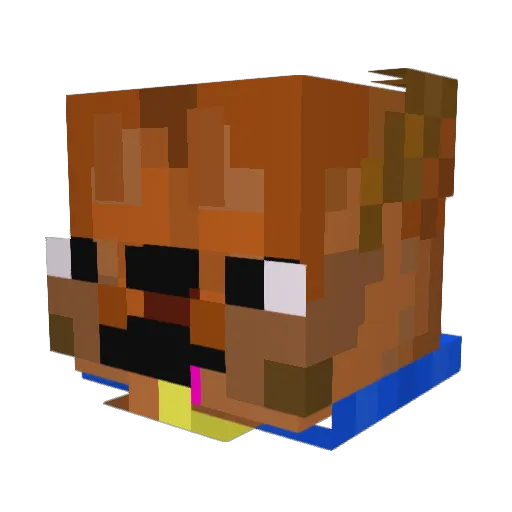 Moosereall Minecraft avatar head, 3D render