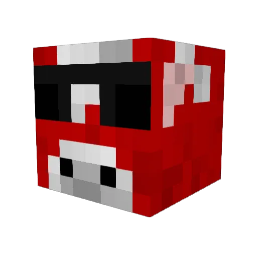 Mooshoom Minecraft avatar head, 3D render