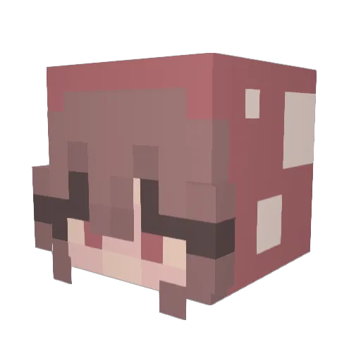 Mooshrom123 Minecraft avatar head, 3D render