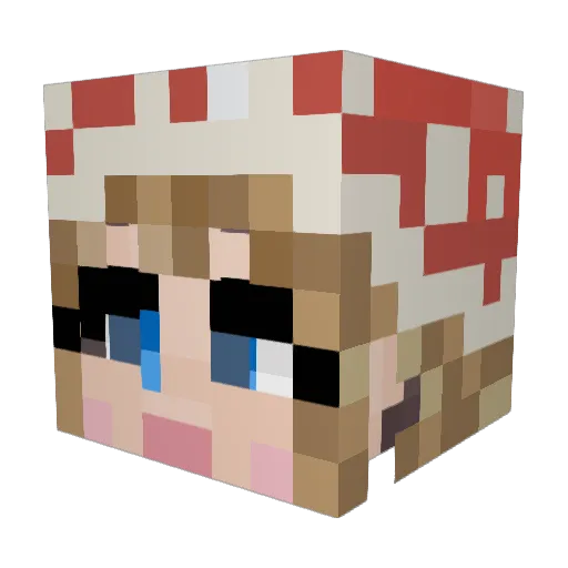 Mooshroom239 Minecraft avatar head, 3D render
