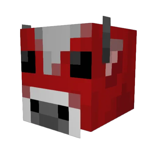 Mooshroom Minecraft avatar head, 3D render