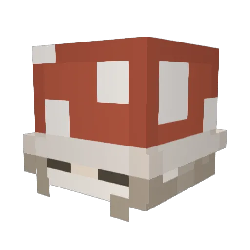 Mooshroomhead Minecraft avatar head, 3D render