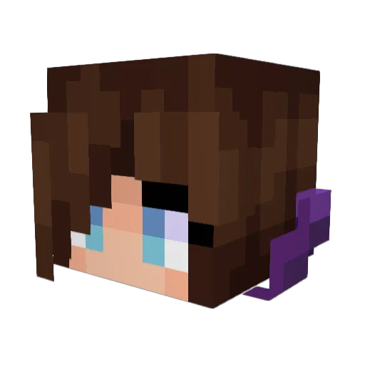 Mooshroompig Minecraft avatar head, 3D render