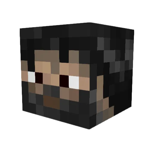 Mooshroomran Minecraft avatar head, 3D render
