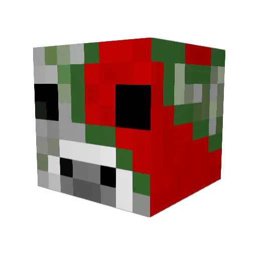 MooshyMadness Minecraft avatar head, 3D render