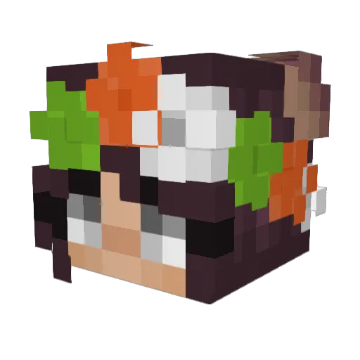 Moosli Minecraft avatar head, 3D render