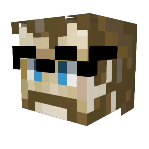 Mootchmonster Minecraft avatar head, 3D render
