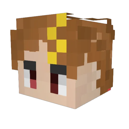 Mootionyi Minecraft avatar head, 3D render