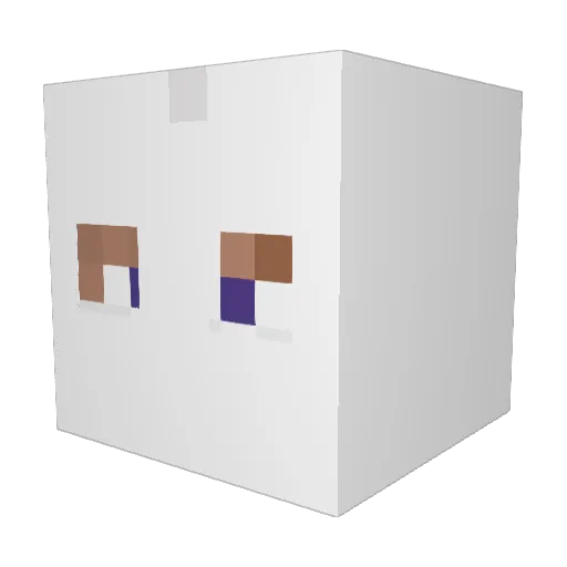 Mootstache Minecraft avatar head, 3D render