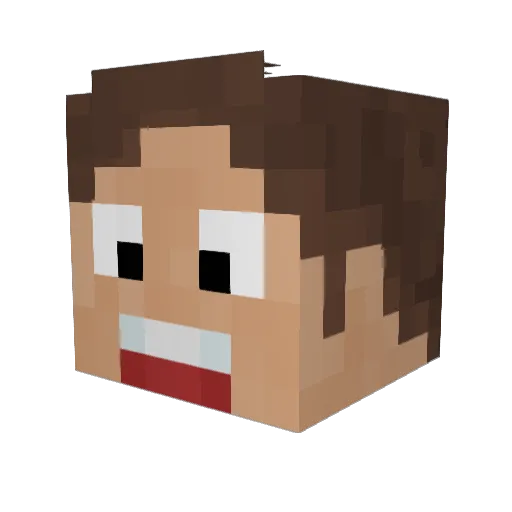 Mooty Minecraft avatar head, 3D render
