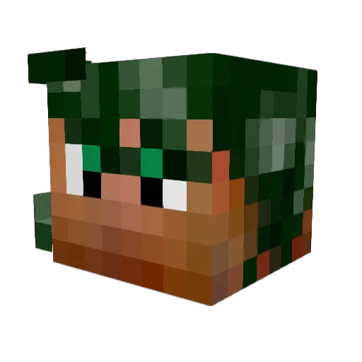 Moouttu Minecraft avatar head, 3D render