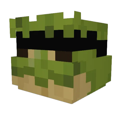 Mopful Minecraft avatar head, 3D render
