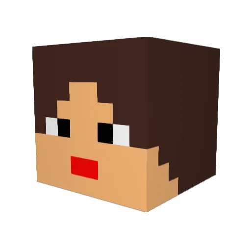 Mopino_ Minecraft avatar head, 3D render