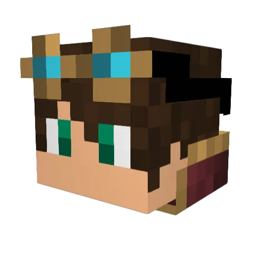 Moplyjido Minecraft avatar head, 3D render
