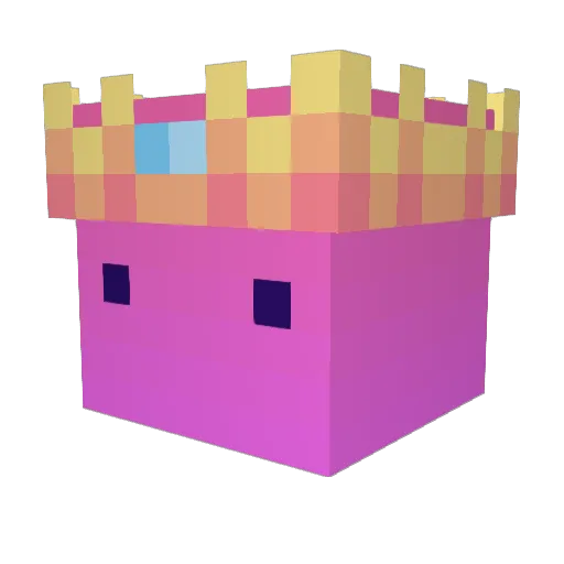 Moppits Minecraft avatar head, 3D render