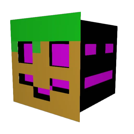 Moppyo Minecraft avatar head, 3D render