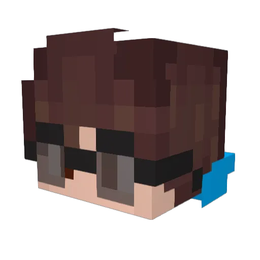 MorQui Minecraft avatar head, 3D render