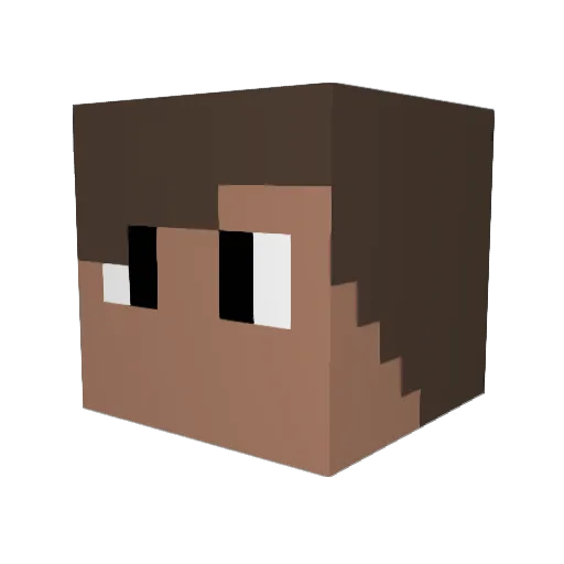 Mora1s Minecraft avatar head, 3D render