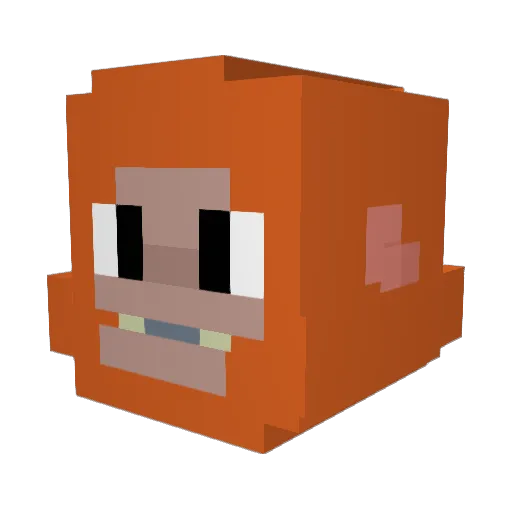 Morangutan825 Minecraft avatar head, 3D render