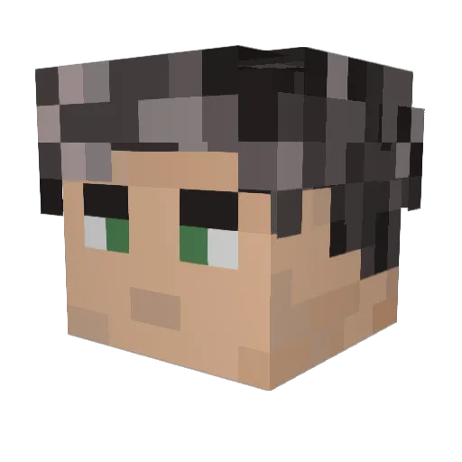 Moratorii Minecraft avatar head, 3D render