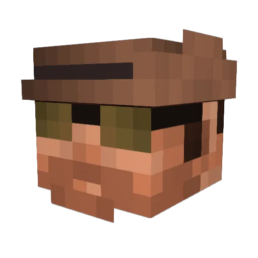 Morbev Minecraft avatar head, 3D render