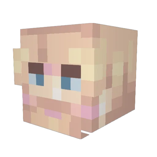 Mordecarlo Minecraft avatar head, 3D render
