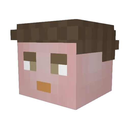 Mordkalb Minecraft avatar head, 3D render