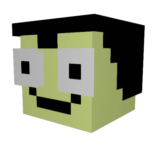 Mordrac Minecraft avatar head, 3D render
